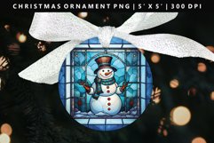 Snowman Round Christmas Ornament Sublimation PNG Product Image 1