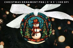 Snowman Round Christmas Ornament Sublimation PNG Product Image 1