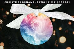 Iridescent Round Christmas Ornament Sublimation PNG Product Image 1