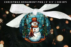 Snowman Round Christmas Ornament Sublimation PNG Product Image 1