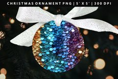 Sequin Round Christmas Ornament Sublimation PNG Product Image 1