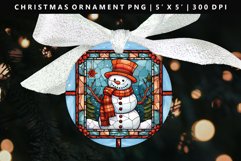 Snowman Round Christmas Ornament Sublimation PNG Product Image 1