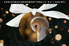 Owl Round Christmas Ornament Sublimation PNG Product Image 1