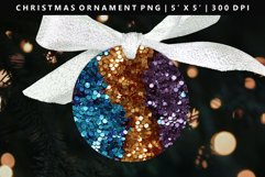 Sequin Round Christmas Ornament Sublimation PNG Product Image 1