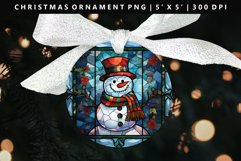 Snowman Round Christmas Ornament Sublimation PNG Product Image 1