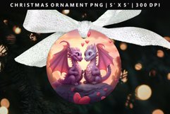 Loving Dragon Round Christmas Ornament Sublimation PNG Product Image 1