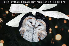 Owl Round Christmas Ornament Sublimation PNG Product Image 1