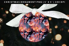 Flower Round Christmas Ornament Sublimation PNG Product Image 1
