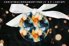 Alcohol Ink Round Christmas Ornament Sublimation PNG Product Image 1