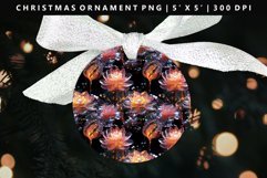 Flower Round Christmas Ornament Sublimation PNG Product Image 1