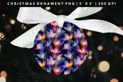 Flower Round Christmas Ornament Sublimation PNG Product Image 1