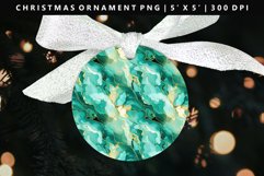 Alcohol Ink Round Christmas Ornament Sublimation PNG Product Image 1
