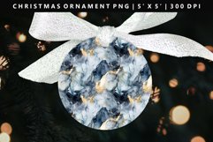 Alcohol Ink Round Christmas Ornament Sublimation PNG Product Image 1