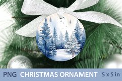 Round Christmas Ornament PNG | Christmas Forest PNG | Blue s Product Image 1