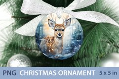Round Christmas Ornament PNG | Christmas Deer PNG | Blue set Product Image 1