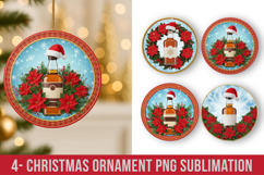 3D Christmas Ornament Sublimation Design, Round Ornament Png Product Image 1