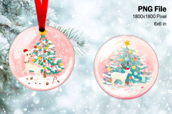 Christmas Tree Ornament Round Circle Decorate Sublimation_14 Product Image 1