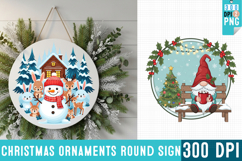 Christmas Ornament Sign,Christmas Round Sign Sublimation PNG