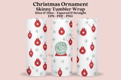 christmas ornament skinny tumbler sublimation wrap with high resolution 300 DPI and transparant background perfect for 20oz and 30oz skinny tumbler
