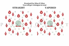 christmas ornament skinny tumbler sublimation wrap with high resolution 300 DPI and transparant background perfect for 20oz and 30oz skinny tumbler