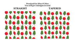 christmas ornament skinny tumbler sublimation wrap with high resolution and transparant background are for 20oz and 30oz skinny tumbler
