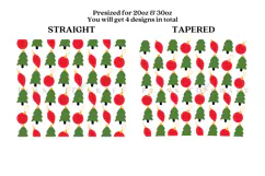 christmas ornament skinny tumbler sublimation wrap with high resolution and transparant background are for 20oz and 30oz skinny tumbler