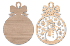 Christmas Ornament Snowman Laser Cut SVG Design Product Image 2