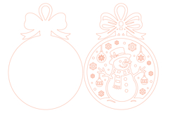 Christmas Ornament Snowman Laser Cut SVG Design Product Image 3