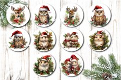 The Round Christmas ornament sublimation Bundle contains 20 designs with a cute Watercolor Christmas Baby Animals PNG. cute Christmas Sublimation Round Ornament! Adorable Animals, vibrant colors, and lasting memories. 