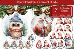The Round Christmas ornament sublimation Bundle contains 17 designs with cute Watercolor Christmas Owls and Santa PNG. cute Christmas Sublimation Round Ornament! Adorable Animals, vibrant colors, and lasting memories