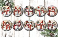 Round Christmas ornament sublimation Bundle contains 106 designs with cute Snowman and Baby Animals and 3D Christmas Flowers PNG