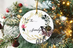 Christmas Wreath Sublimation Monogram, Family Name Xmas PNG Product Image 3