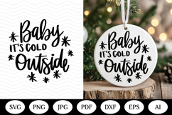 Christmas Ornament SVG Design, christmas round illustration Product Image 1