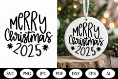 Christmas Ornament SVG Design, christmas round illustration Product Image 1
