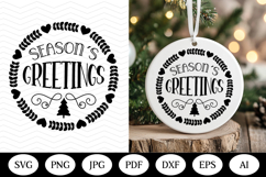 Christmas Ornament SVG Design, christmas round illustration Product Image 1