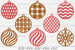Christmas Ornament SVG, Holiday Laser Cut Decor Design Product Image 1