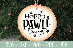 Happy Pawlidays - Funny Dog Ornament Christmas SVG Product Image 1