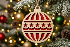 Christmas Ornament SVG Laser Cut, Holiday Decor Design Product Image 3