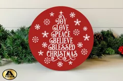 Christmas Ornament SVG Round Door Sign SVG Snowflakes SVG Product Image 2