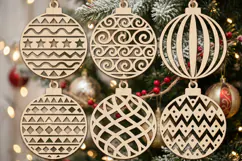 Christmas ornament svg, Christmas Decorations Laser cut file Product Image 1