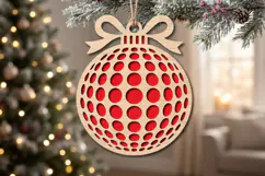 Christmas Ornament SVG, Halftone Dot Bauble Laser Cut File Product Image 2