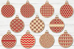 Christmas Bauble SVG Laser Cut Design, Holiday Ornament Product Image 1