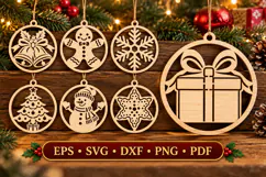 Christmas Ornament SVG, Laser Cut Bauble Files Product Image 2