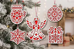 Christmas Ornament SVG, Laser Cut Wood Holiday File Product Image 3