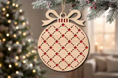 Christmas Ornament SVG, Star Pattern Bauble Laser Cut File Product Image 2