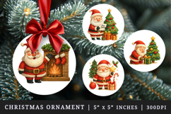 Christmas round ornaments sublimation design Product Image 1