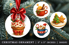 Christmas round ornaments sublimation design Product Image 1