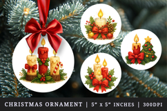 Christmas round ornaments sublimation design Product Image 1