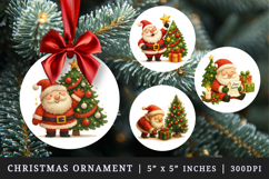 Christmas round ornaments sublimation design Product Image 1