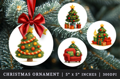 Christmas round ornaments sublimation design Product Image 1